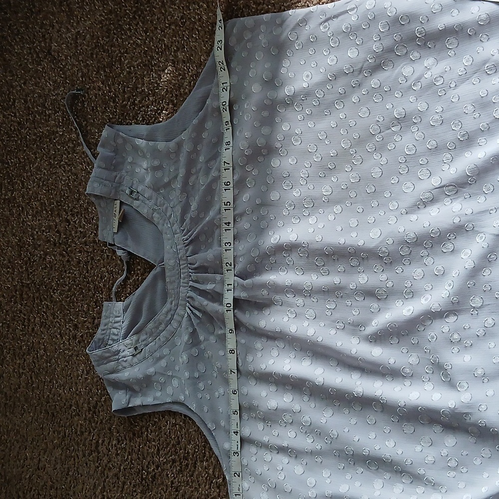 Roz& Ali lavender polka dot pleated blouse size 2X - Picture 14 of 16